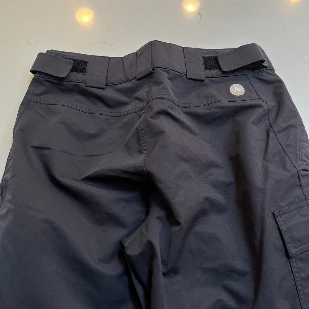 Marmot Mens Black Snoblast Pants Cargo Ski Snowboard Adjustable Waist‎ Medium